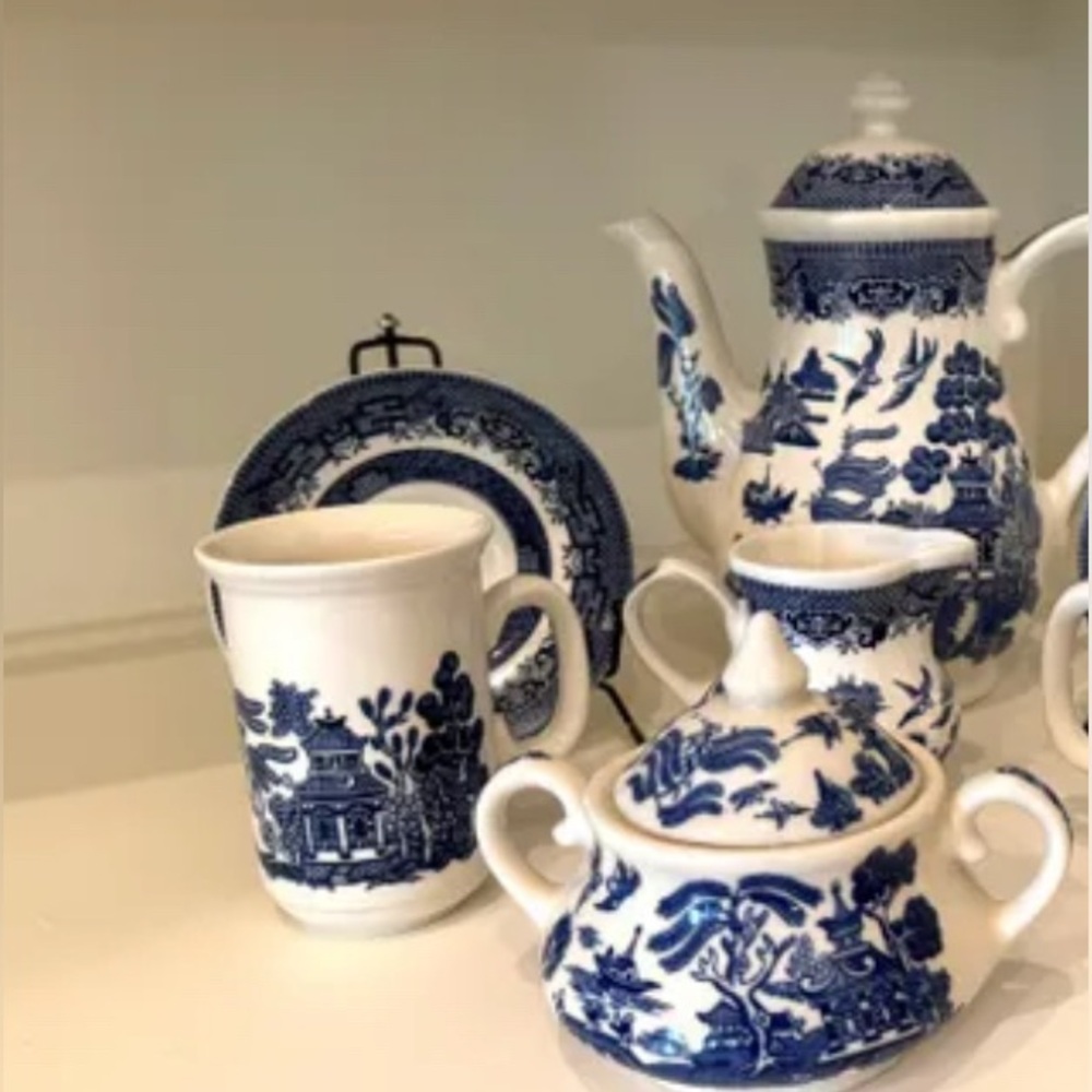 Blue and White Porcelain Tea Set
